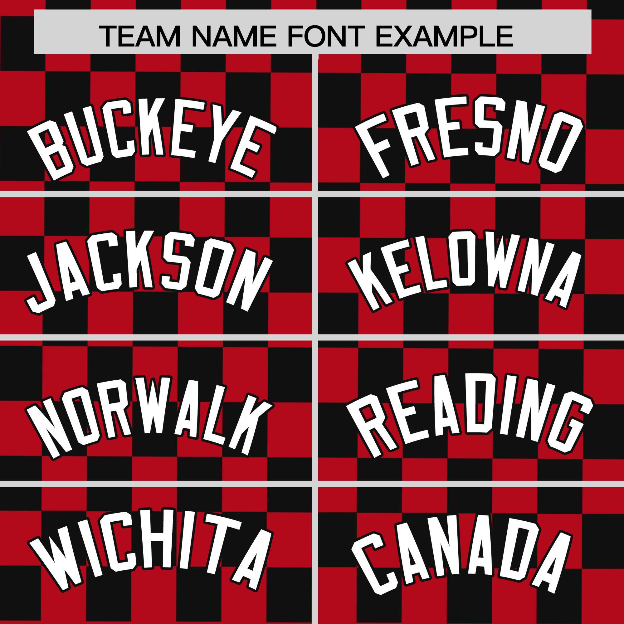 Custom Red Black Personalized Plaid Fashion Design Authentic Baseball Jersey