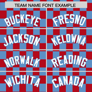 Custom Red Light Blue Personalized Plaid Fashion Design Authentic Baseball Jersey