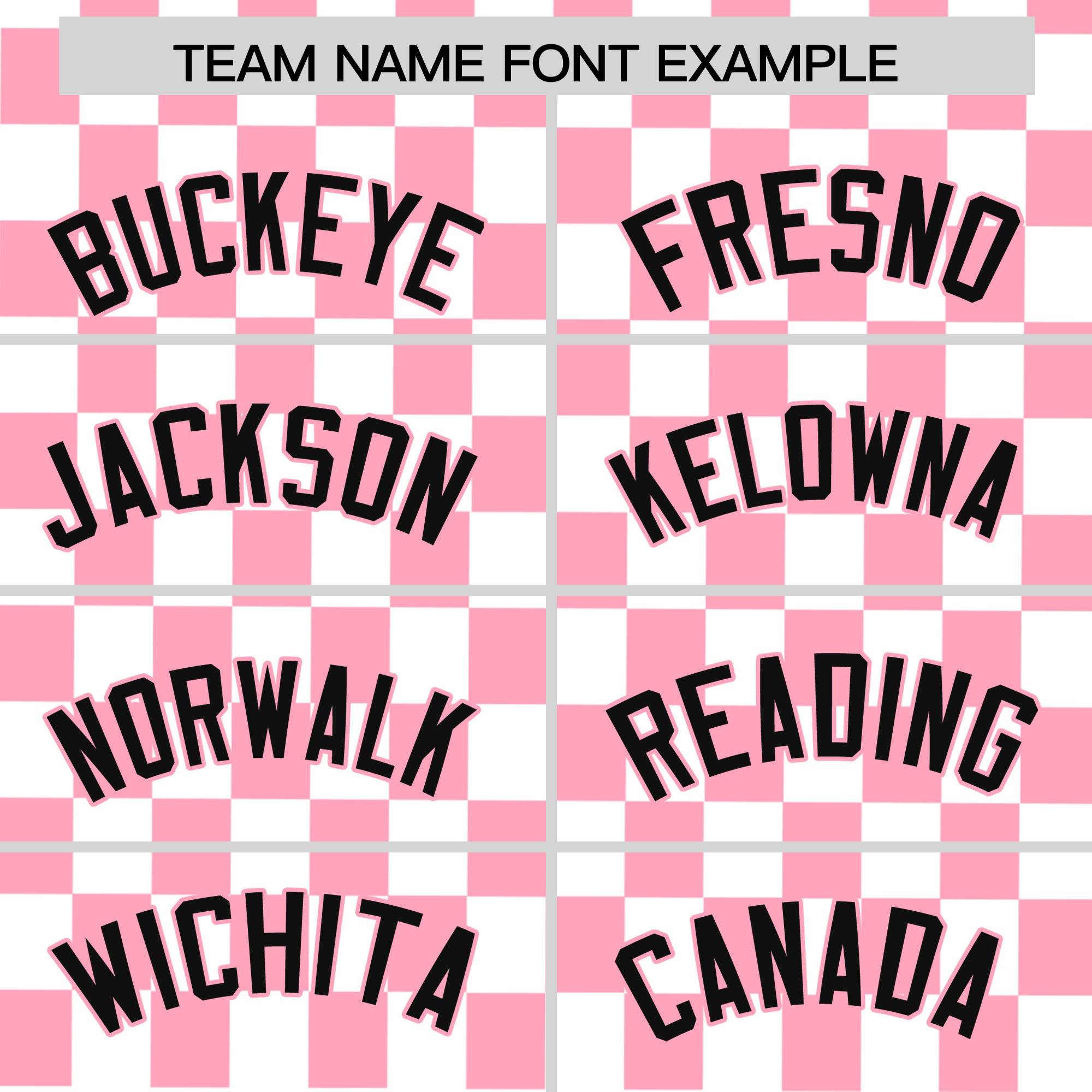 Custom White Light Pink Personalized Plaid Fashion Design Authentic Baseball Jersey