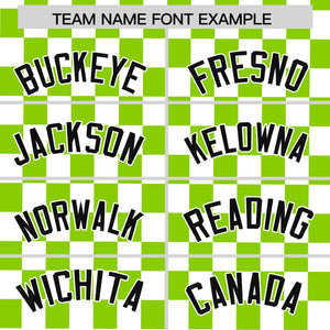 Custom White Neon Green Personalized Plaid Fashion Design Authentic Baseball Jersey