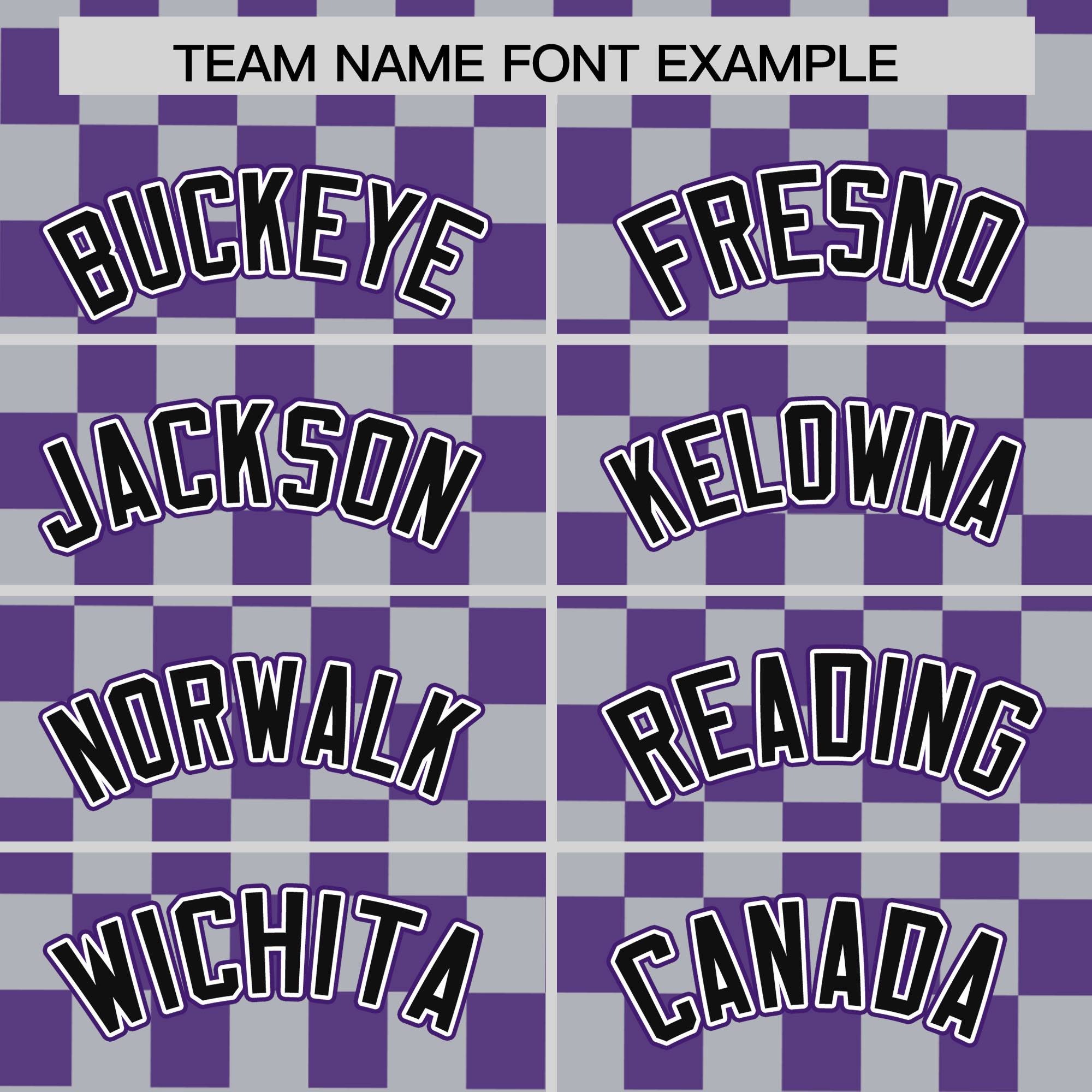 Custom Gray Purple Personalized Plaid Fashion Design Authentic Baseball Jersey