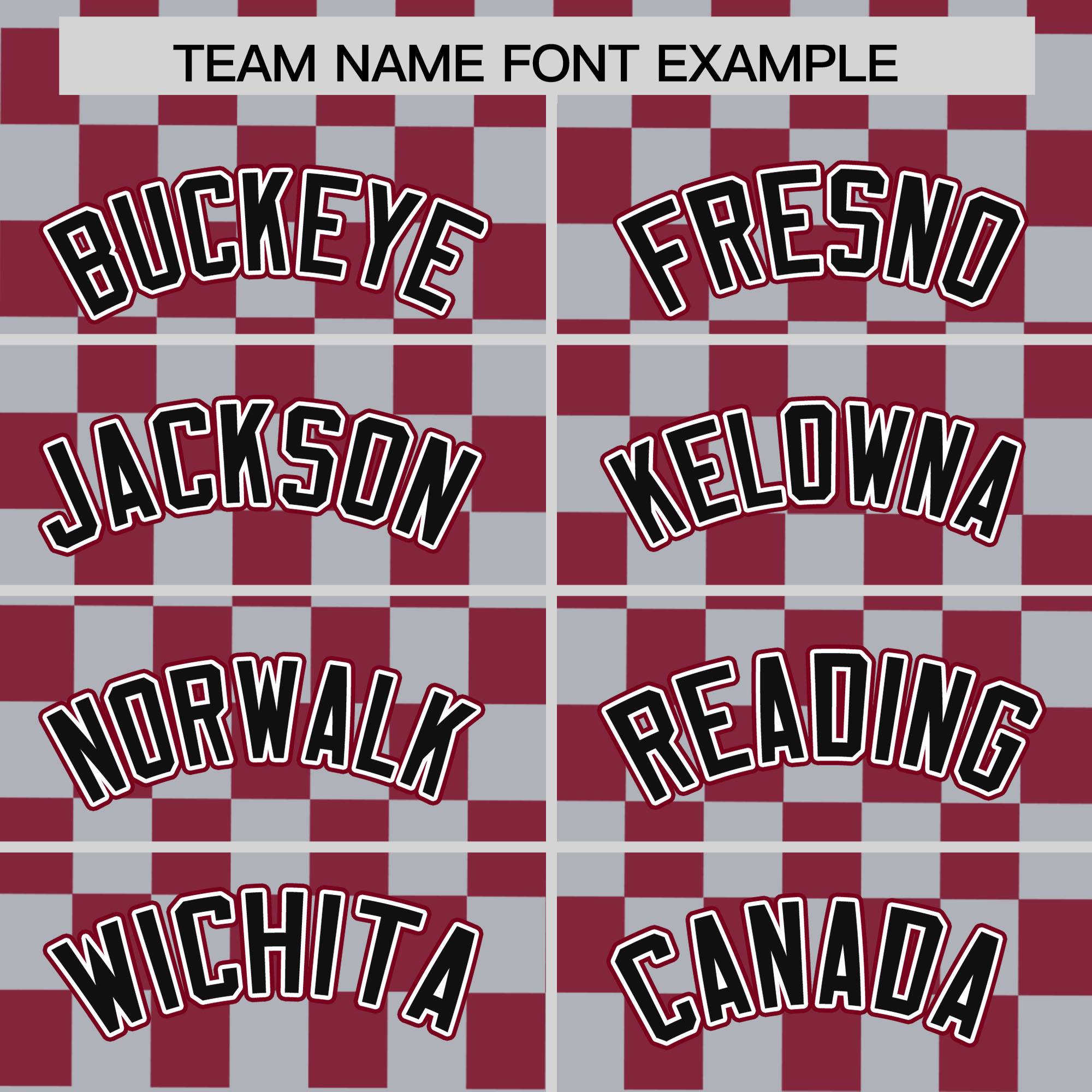 Custom Gray Crimson Personalized Plaid Fashion Design Authentic Baseball Jersey