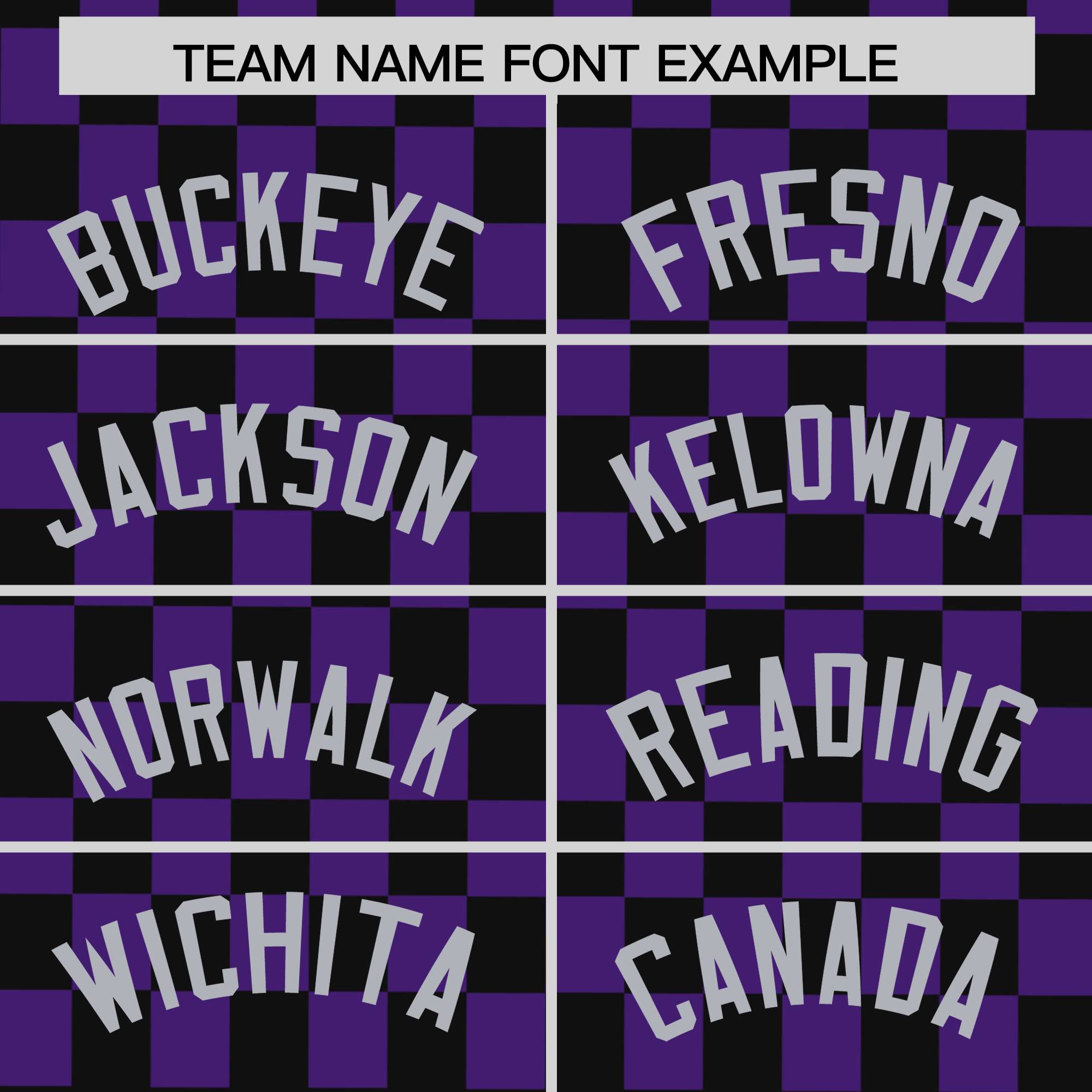 Custom Black Purple Personalized Plaid Fashion Design Authentic Baseball Jersey