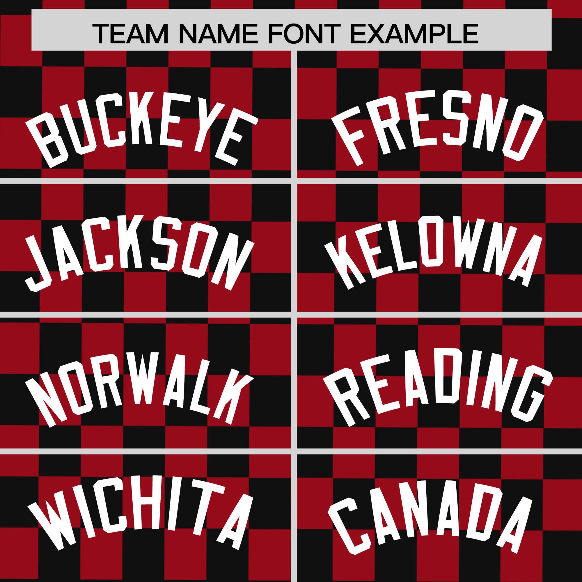 Custom Black Red Personalized Plaid Fashion Design Authentic Baseball Jersey