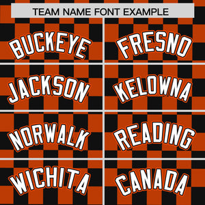 Custom Black Orange Personalized Plaid Fashion Design Authentic Baseball Jersey