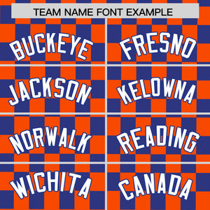 Custom Orange Royal Personalized Plaid Fashion Design Authentic Baseball Jersey