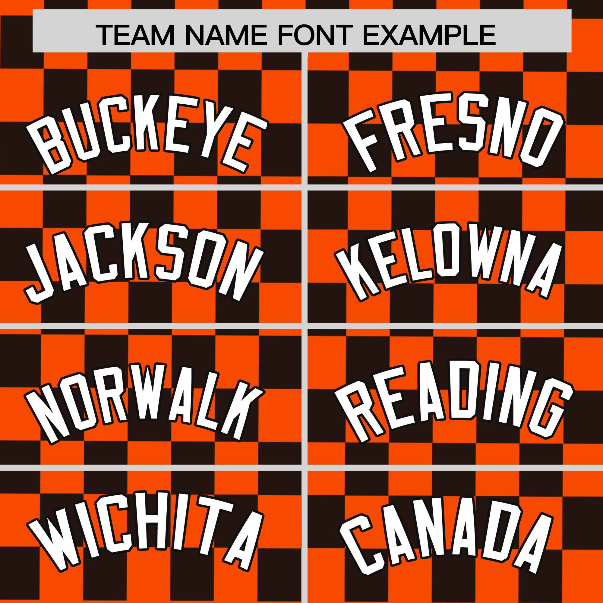 Custom Orange Black Personalized Plaid Fashion Design Authentic Baseball Jersey