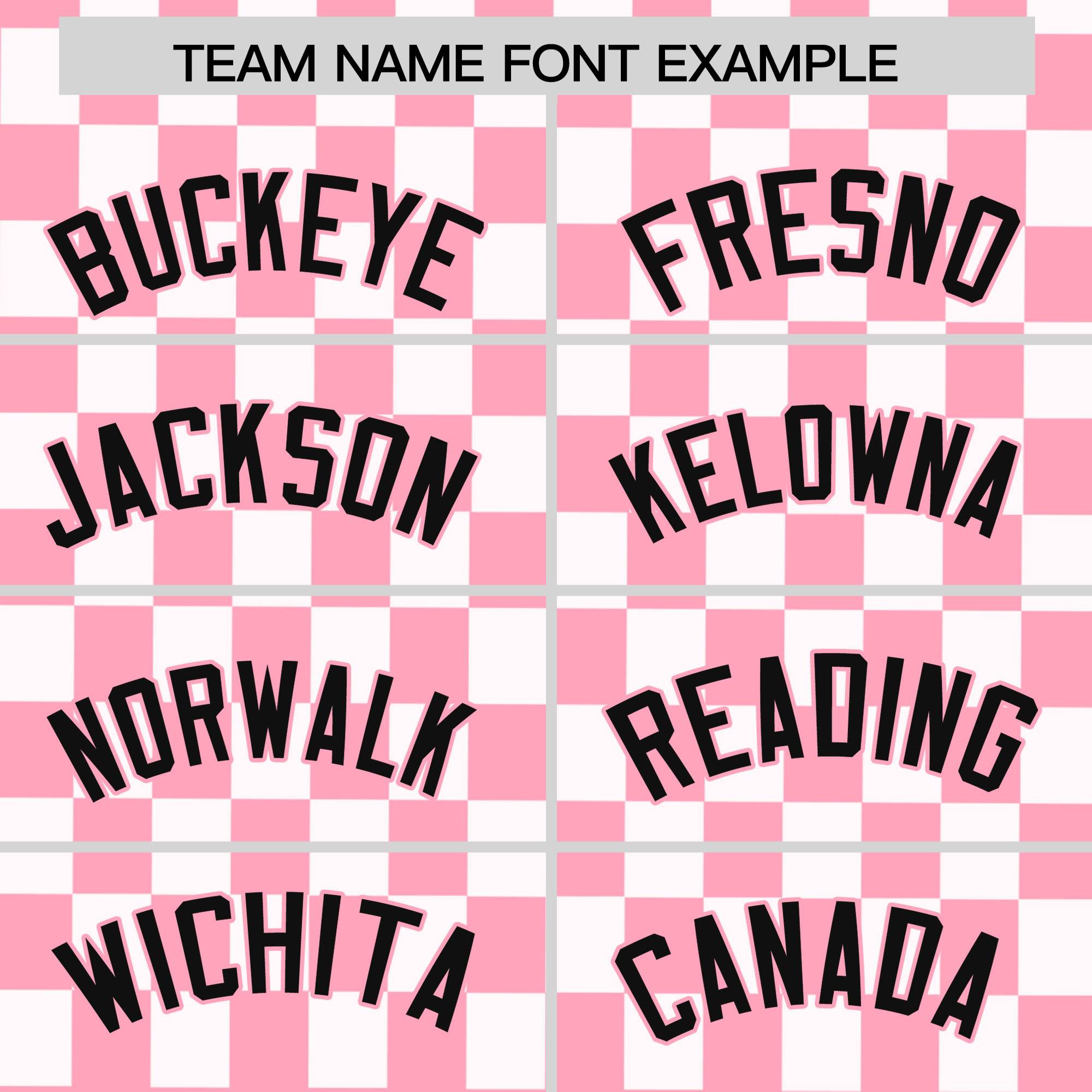 Custom Light Pink White Personalized Plaid Fashion Design Authentic Baseball Jersey