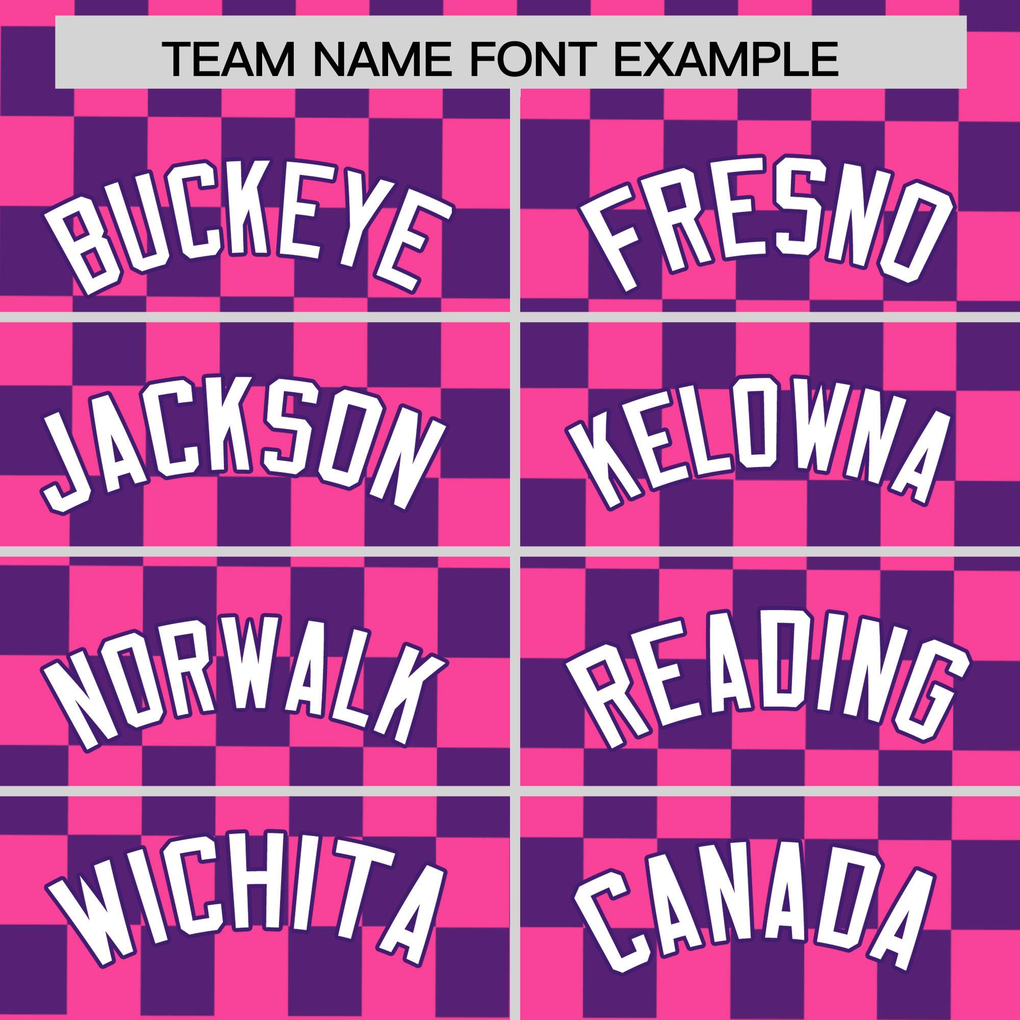 Custom Pink Purple Personalized Plaid Fashion Design Authentic Baseball Jersey