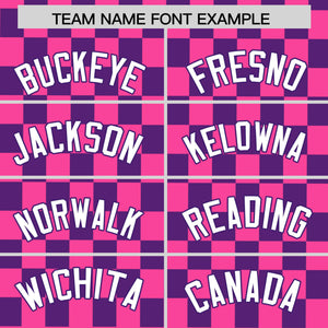 Custom Pink Purple Personalized Plaid Fashion Design Authentic Baseball Jersey