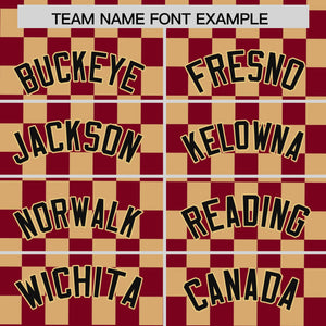 Custom Crimson Khaki Personalized Plaid Fashion Design Authentic Baseball Jersey