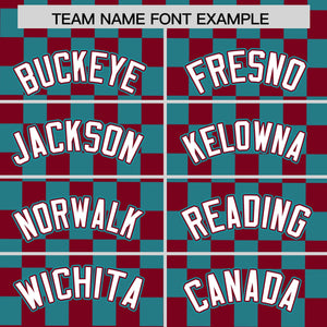 Custom Crimson Aqua Personalized Plaid Fashion Design Authentic Baseball Jersey