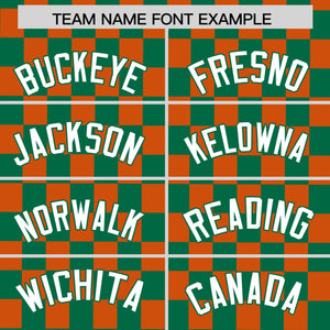 Custom Kelly Green Orange Personalized Plaid Fashion Design Authentic Baseball Jersey