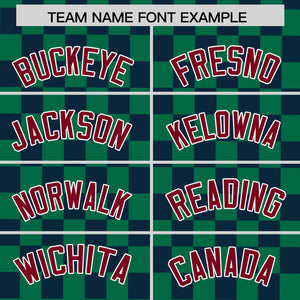 Custom Kelly Green Navy Personalized Plaid Fashion Design Authentic Baseball Jersey