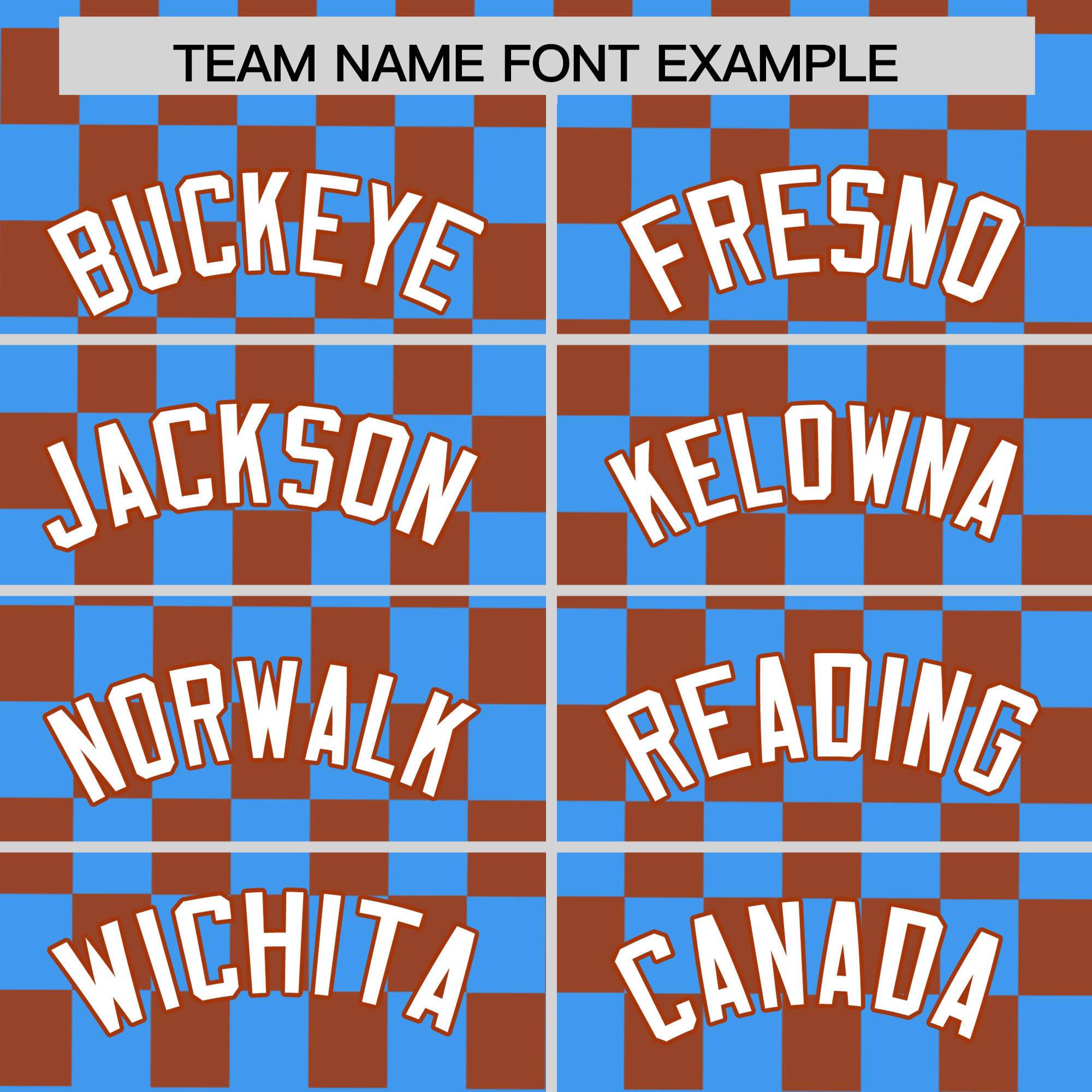 Custom Powder Blue Brown Personalized Plaid Fashion Design Authentic Baseball Jersey