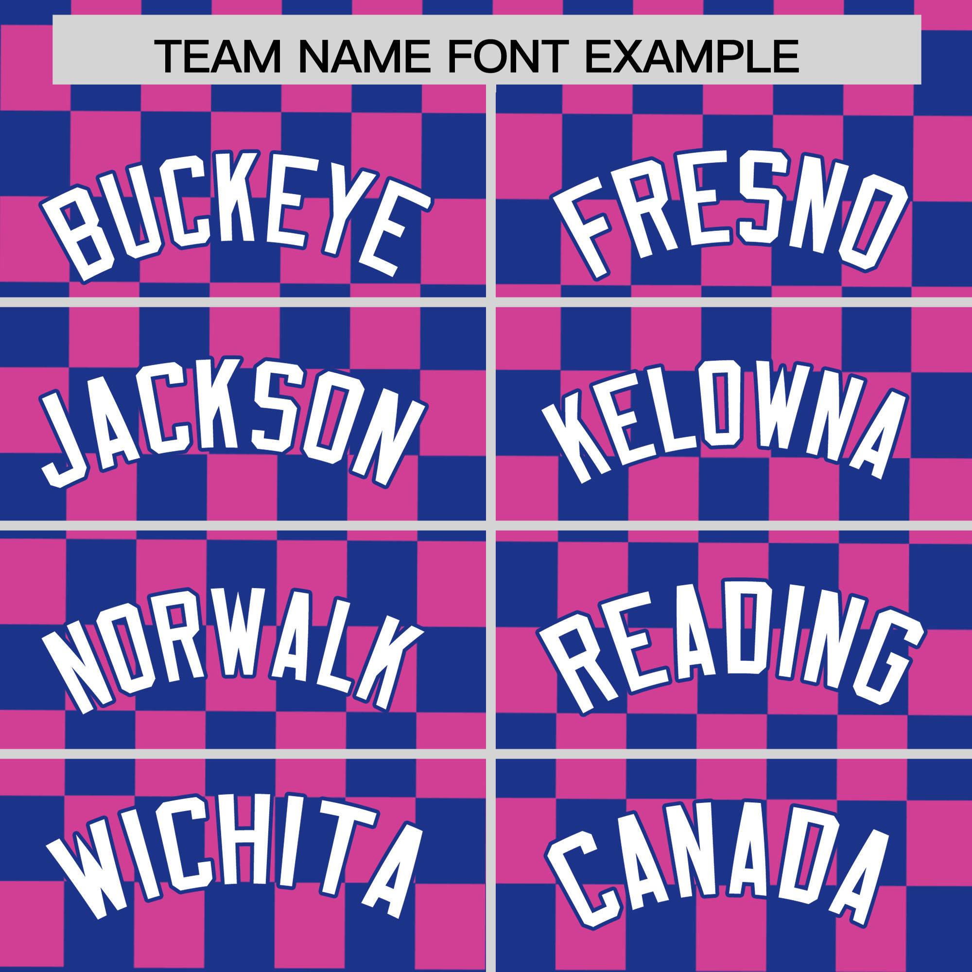 Custom Royal Pink Personalized Plaid Fashion Design Authentic Baseball Jersey