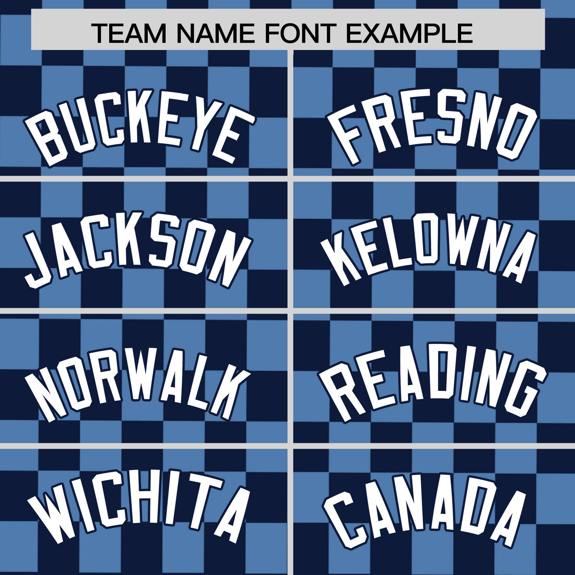 Custom Navy Light Blue Personalized Plaid Fashion Design Authentic Baseball Jersey