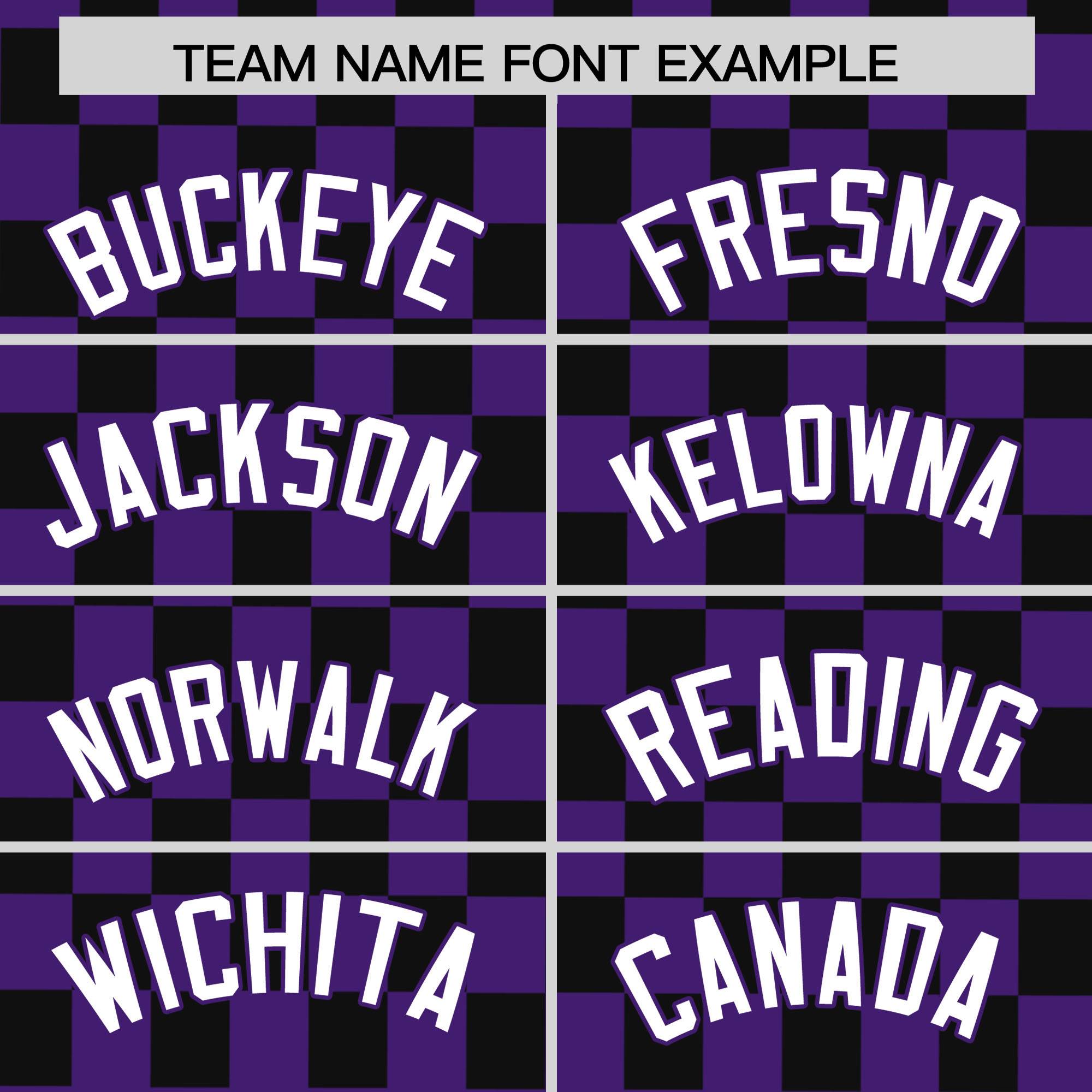 Custom Purple Black Personalized Plaid Fashion Design Authentic Baseball Jersey