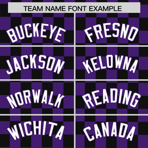 Custom Purple Black Personalized Plaid Fashion Design Authentic Baseball Jersey