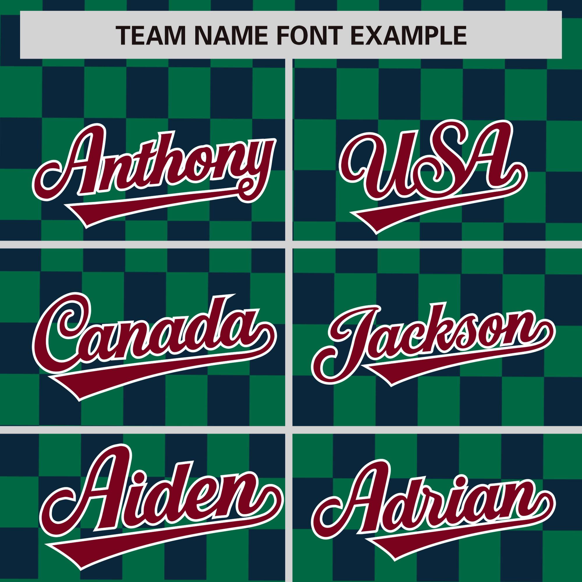 Custom Kelly Green Navy Personalized Plaid Fashion Design Authentic Baseball Jersey