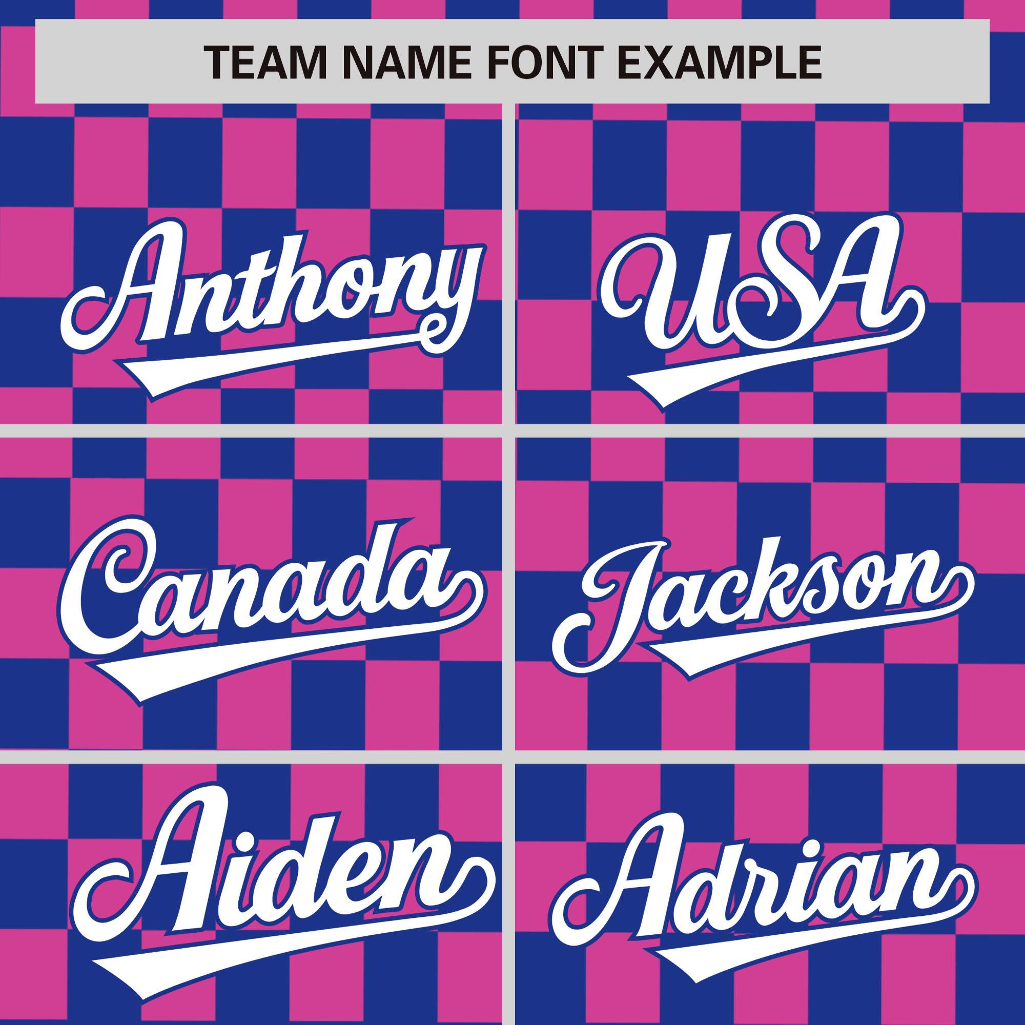 Custom Royal Pink Personalized Plaid Fashion Design Authentic Baseball Jersey