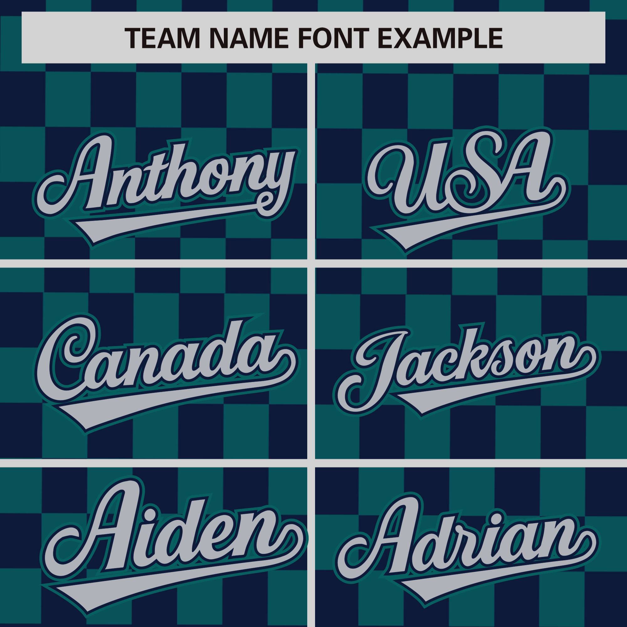 Custom Navy Aqua Personalized Plaid Fashion Design Authentic Baseball Jersey