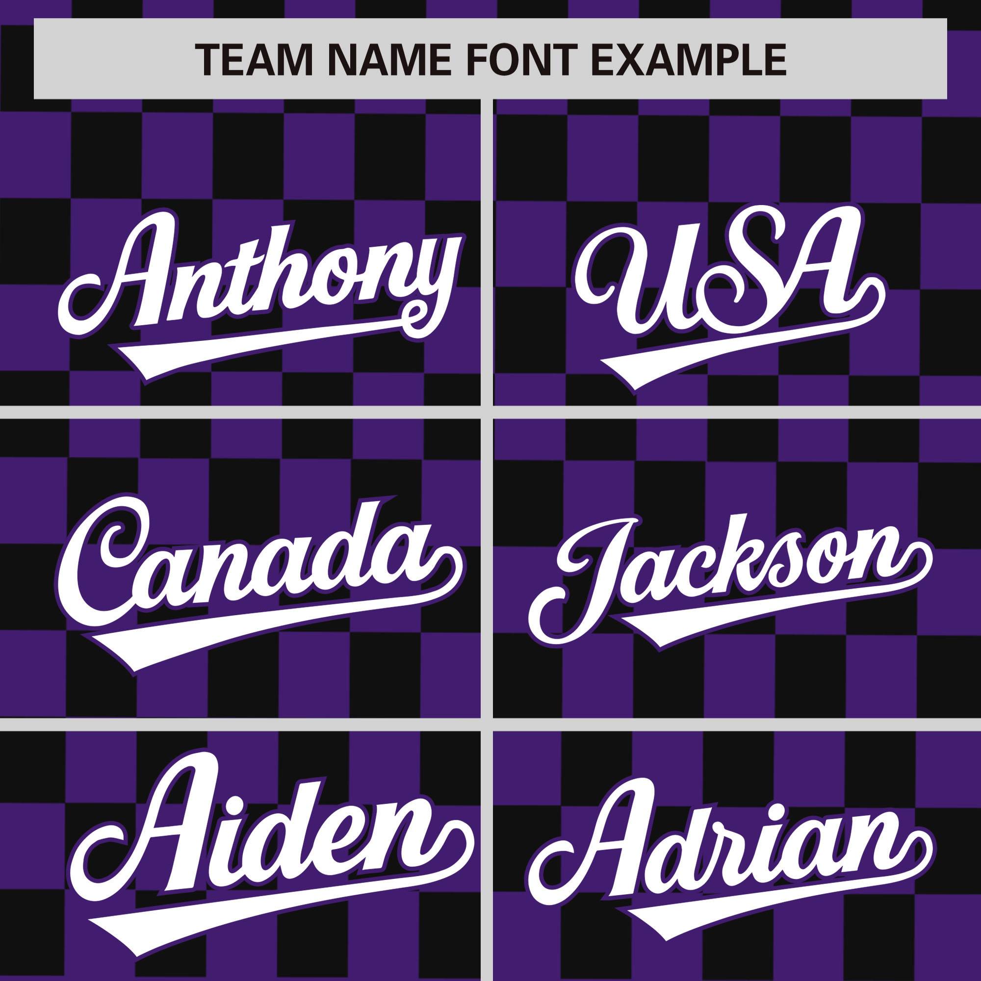 Custom Purple Black Personalized Plaid Fashion Design Authentic Baseball Jersey