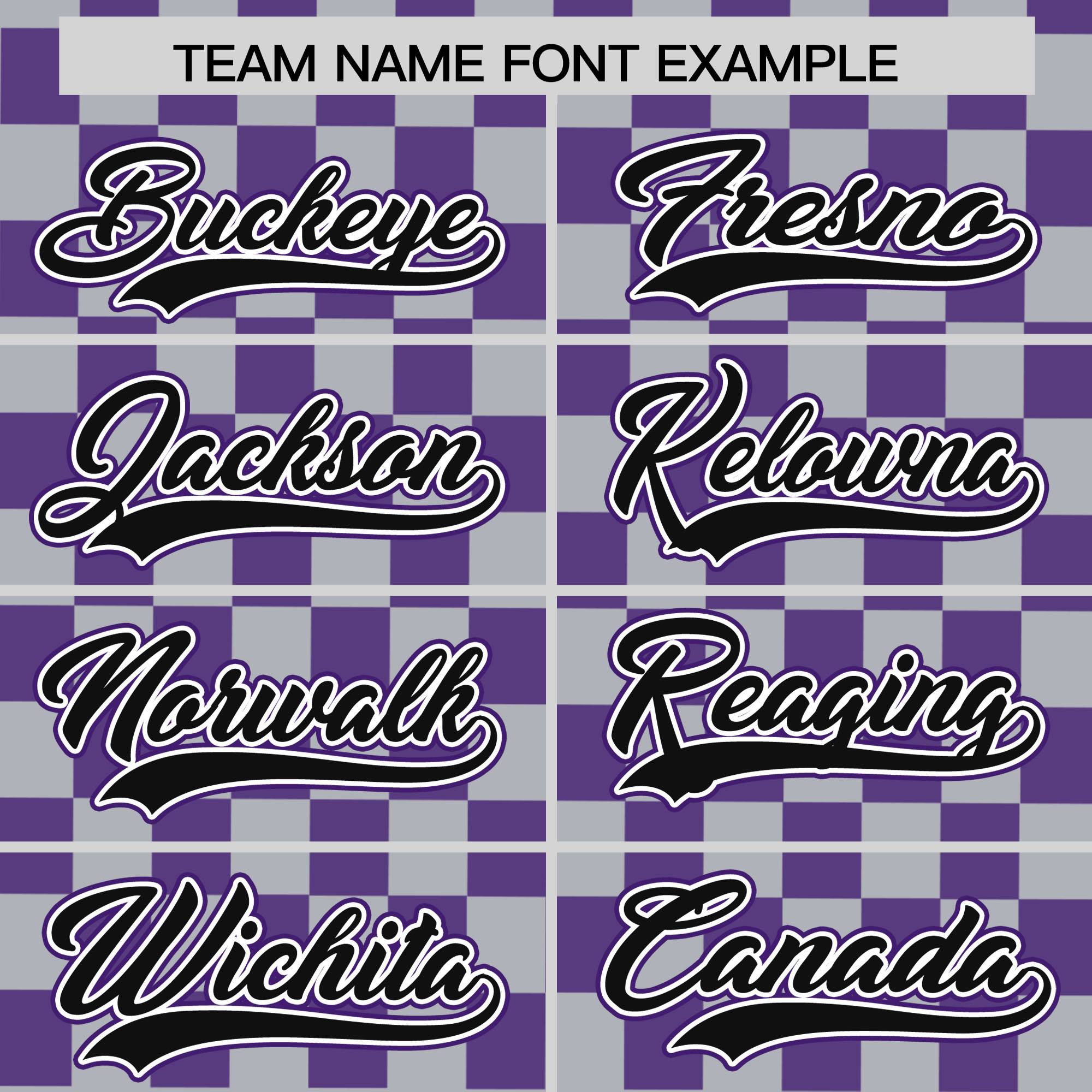 Custom Gray Purple Personalized Plaid Fashion Design Authentic Baseball Jersey