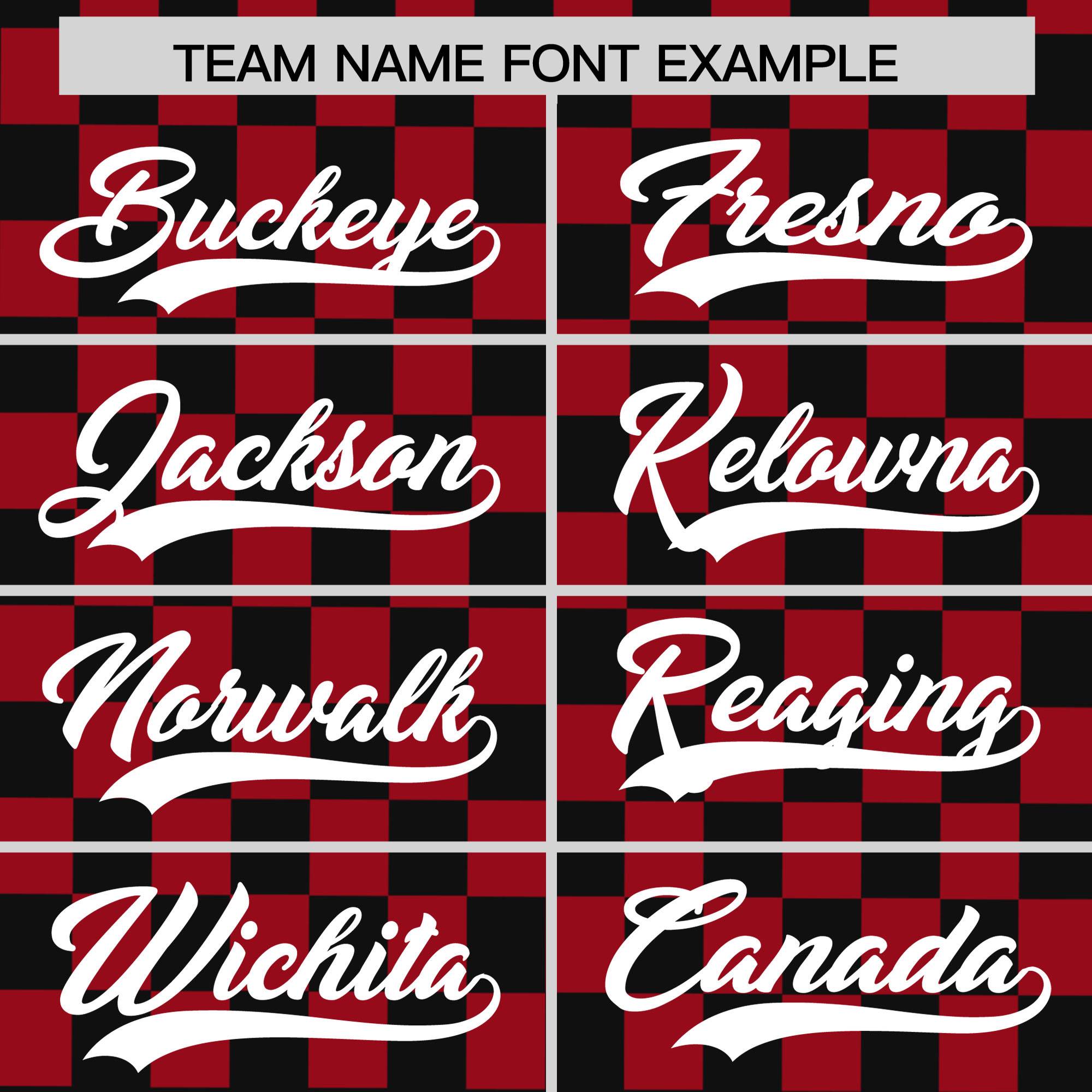 Custom Black Red Personalized Plaid Fashion Design Authentic Baseball Jersey