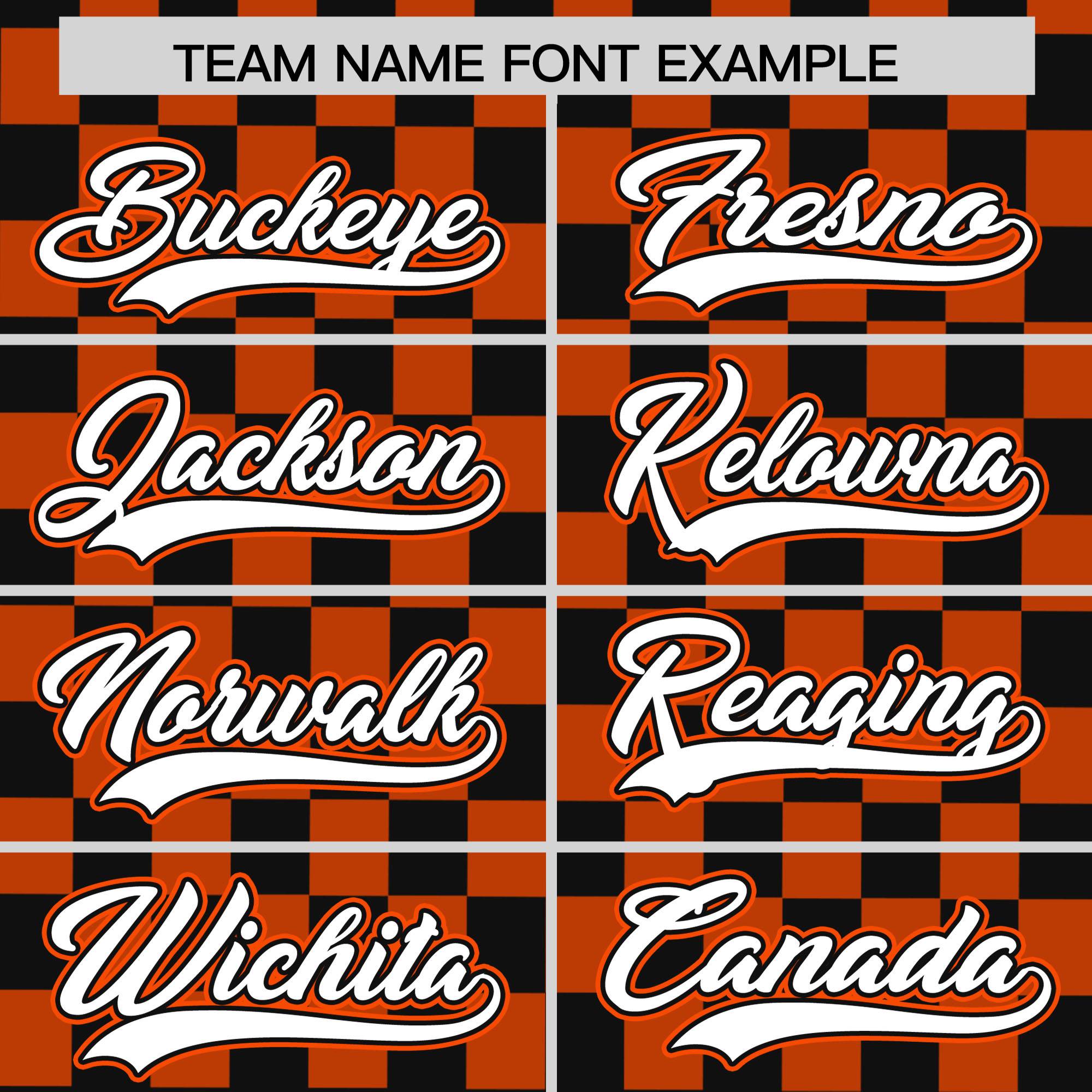 Custom Black Orange Personalized Plaid Fashion Design Authentic Baseball Jersey