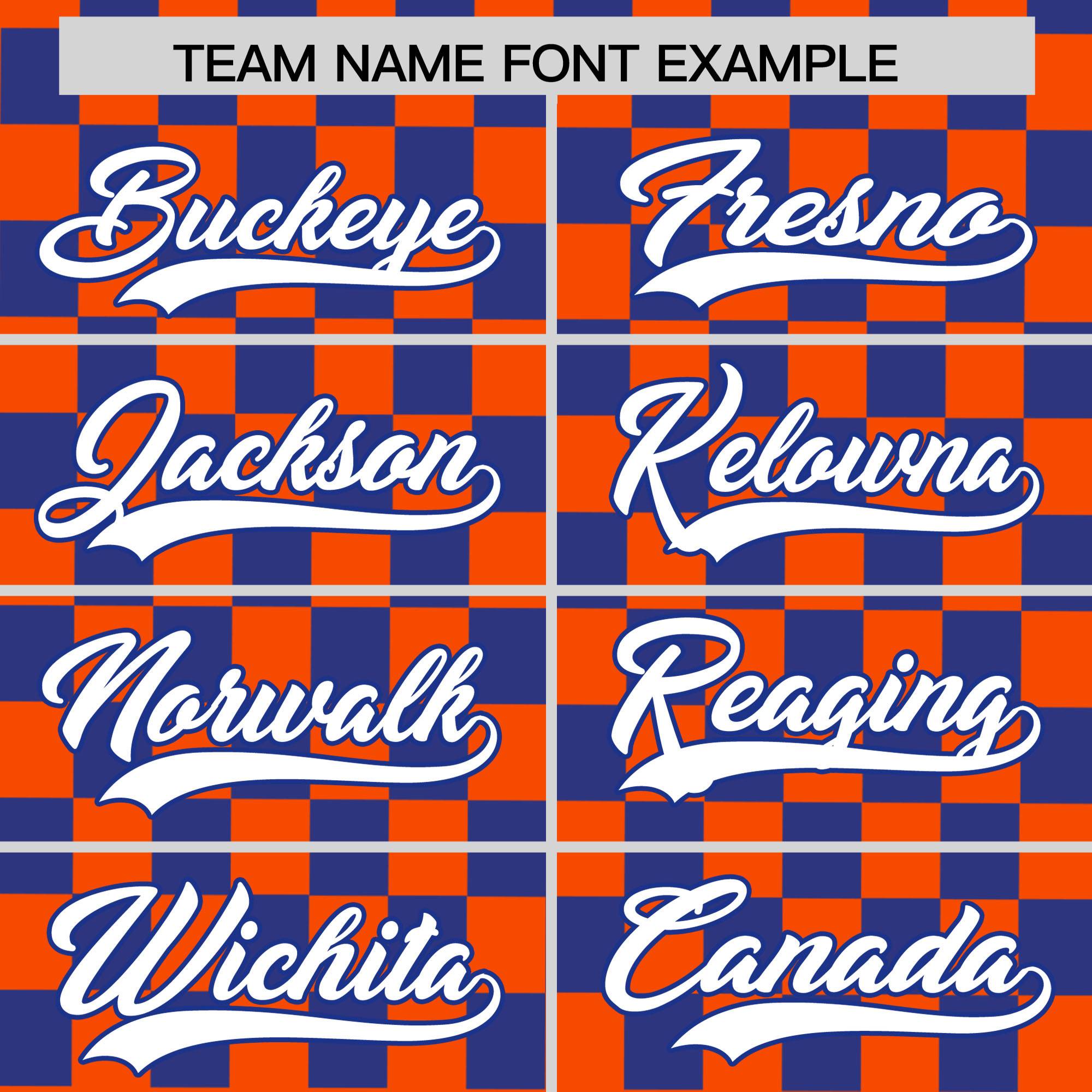 Custom Orange Royal Personalized Plaid Fashion Design Authentic Baseball Jersey