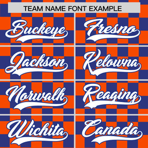 Custom Orange Royal Personalized Plaid Fashion Design Authentic Baseball Jersey