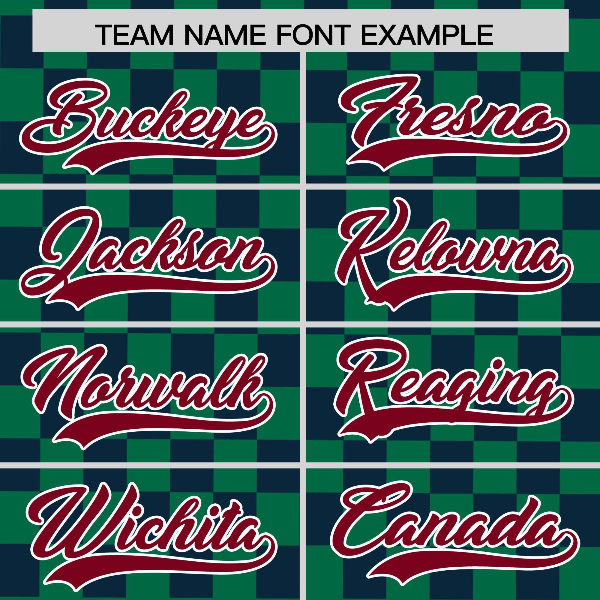 Custom Kelly Green Navy Personalized Plaid Fashion Design Authentic Baseball Jersey