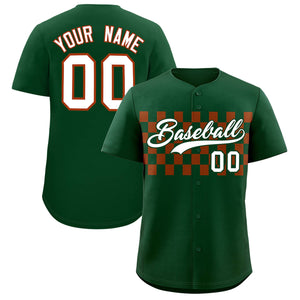 Custom Green Texas Orange Personalized Plaid Fashion Design Authentic Baseball Jersey