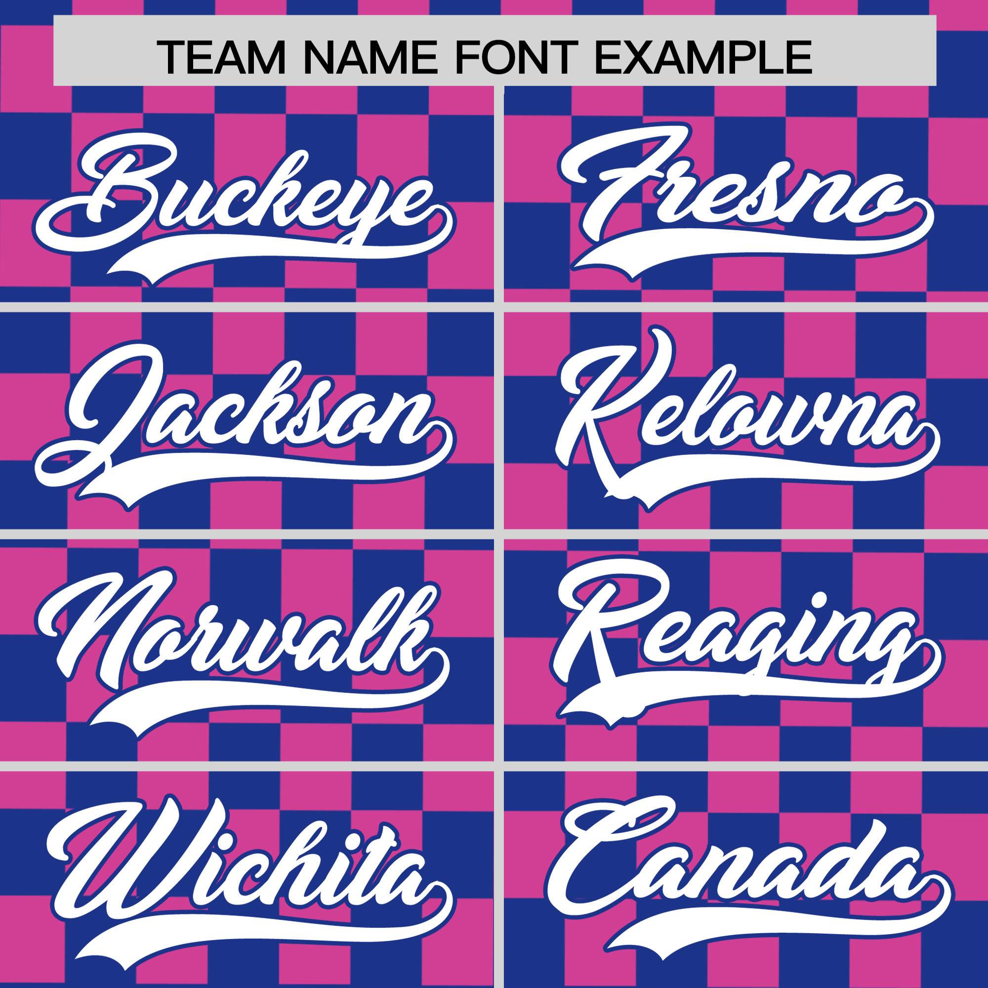 Custom Royal Pink Personalized Plaid Fashion Design Authentic Baseball Jersey