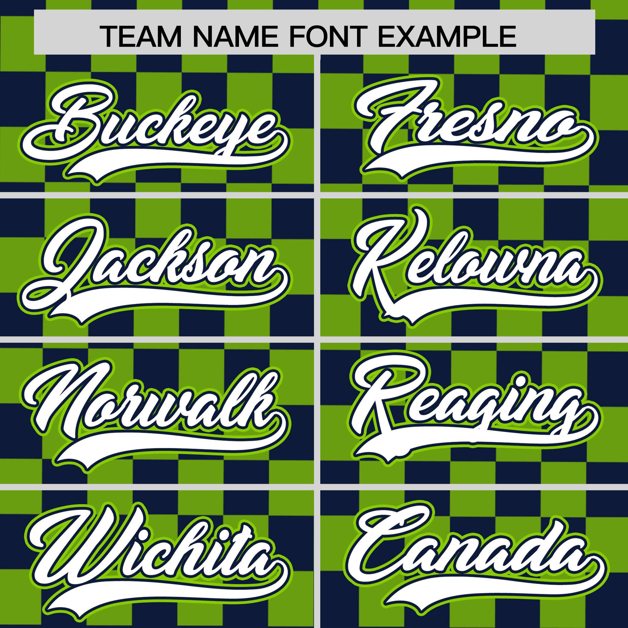 Custom Navy Neon Green Personalized Plaid Fashion Design Authentic Baseball Jersey