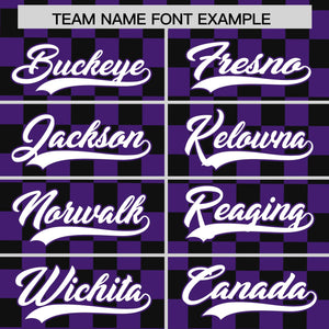 Custom Purple Black Personalized Plaid Fashion Design Authentic Baseball Jersey