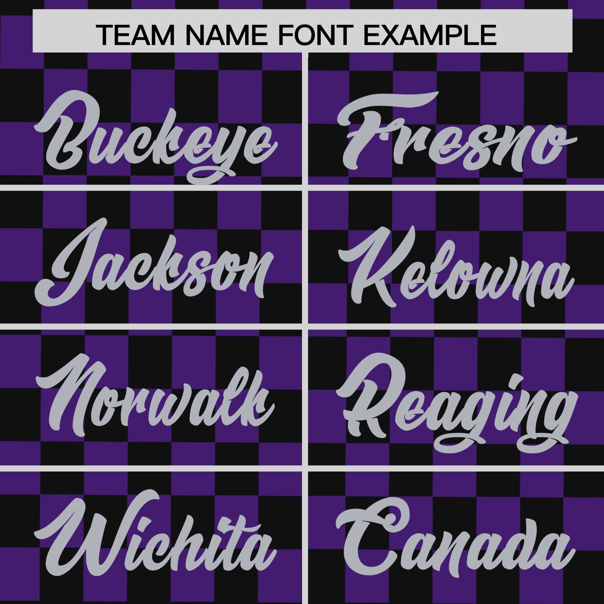 Custom Black Purple Personalized Plaid Fashion Design Authentic Baseball Jersey