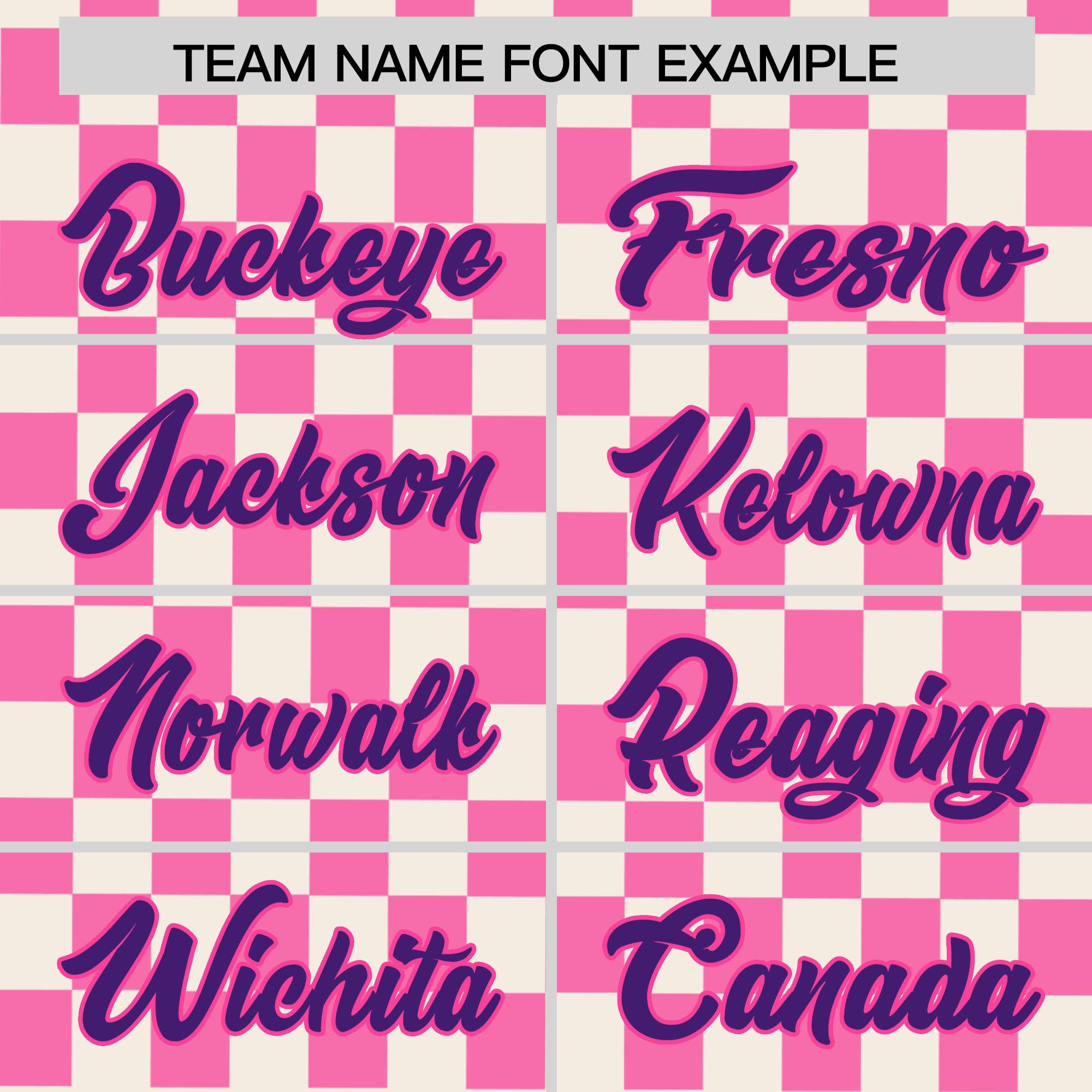 Custom Cream Pink Personalized Plaid Fashion Design Authentic Baseball Jersey