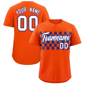 Custom Orange Royal Personalized Plaid Fashion Design Authentic Baseball Jersey