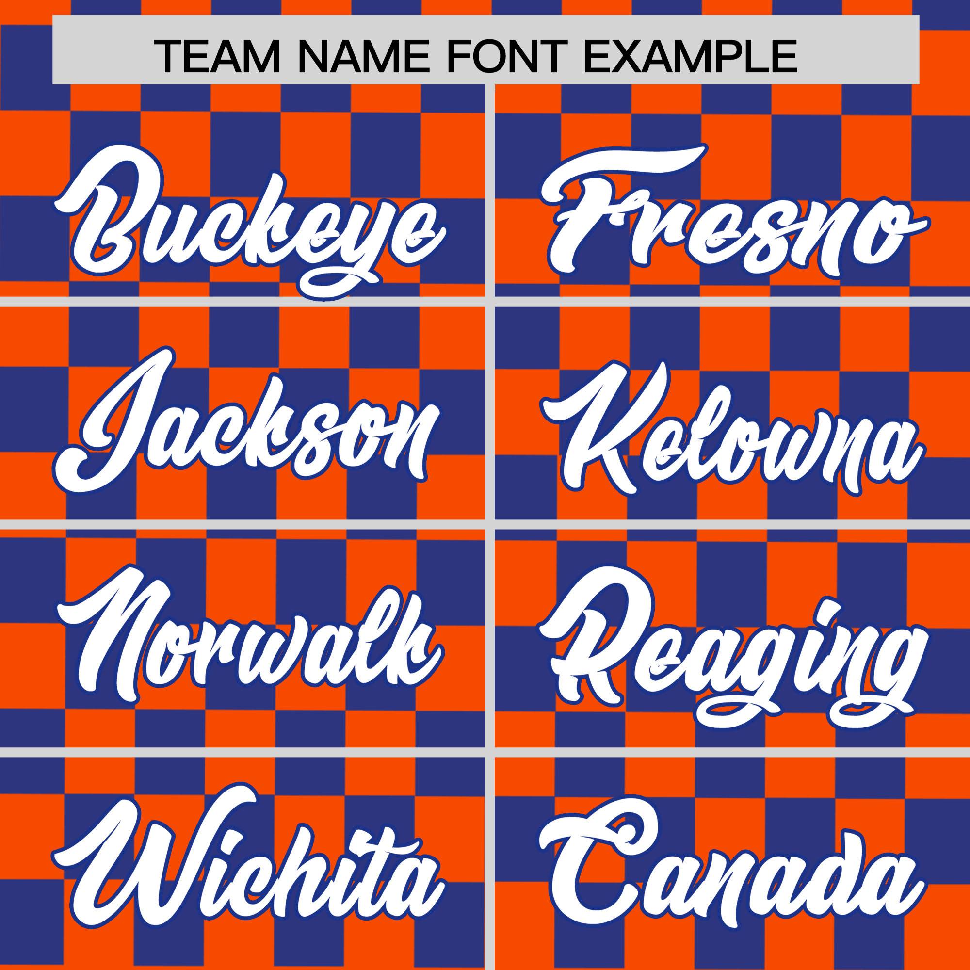 Custom Orange Royal Personalized Plaid Fashion Design Authentic Baseball Jersey