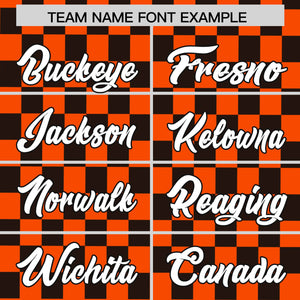 Custom Orange Black Personalized Plaid Fashion Design Authentic Baseball Jersey