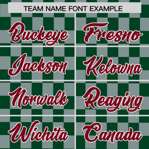 Custom Green Gray Personalized Plaid Fashion Design Authentic Baseball Jersey