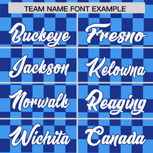 Custom Powder Blue Royal Personalized Plaid Fashion Design Authentic Baseball Jersey