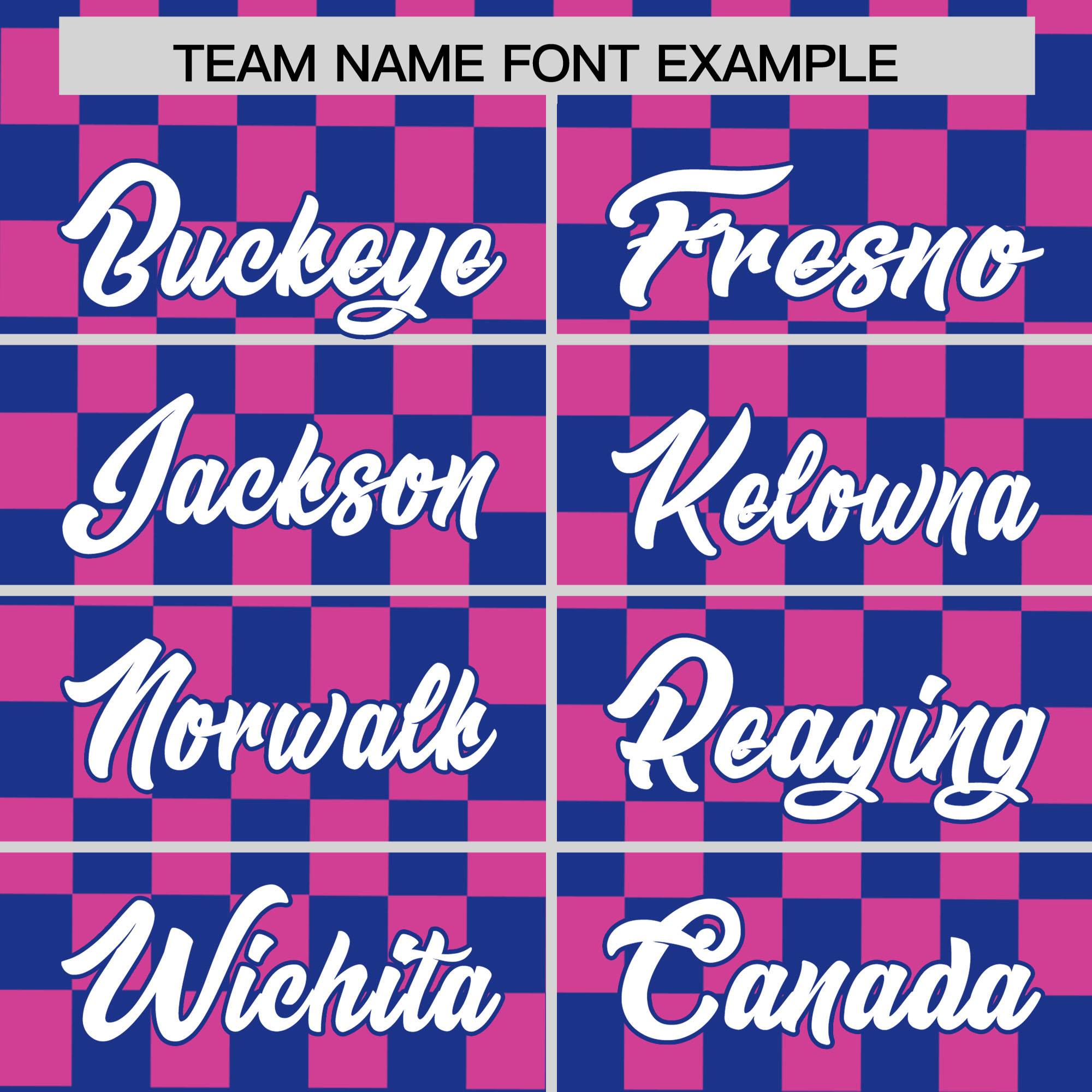 Custom Royal Pink Personalized Plaid Fashion Design Authentic Baseball Jersey