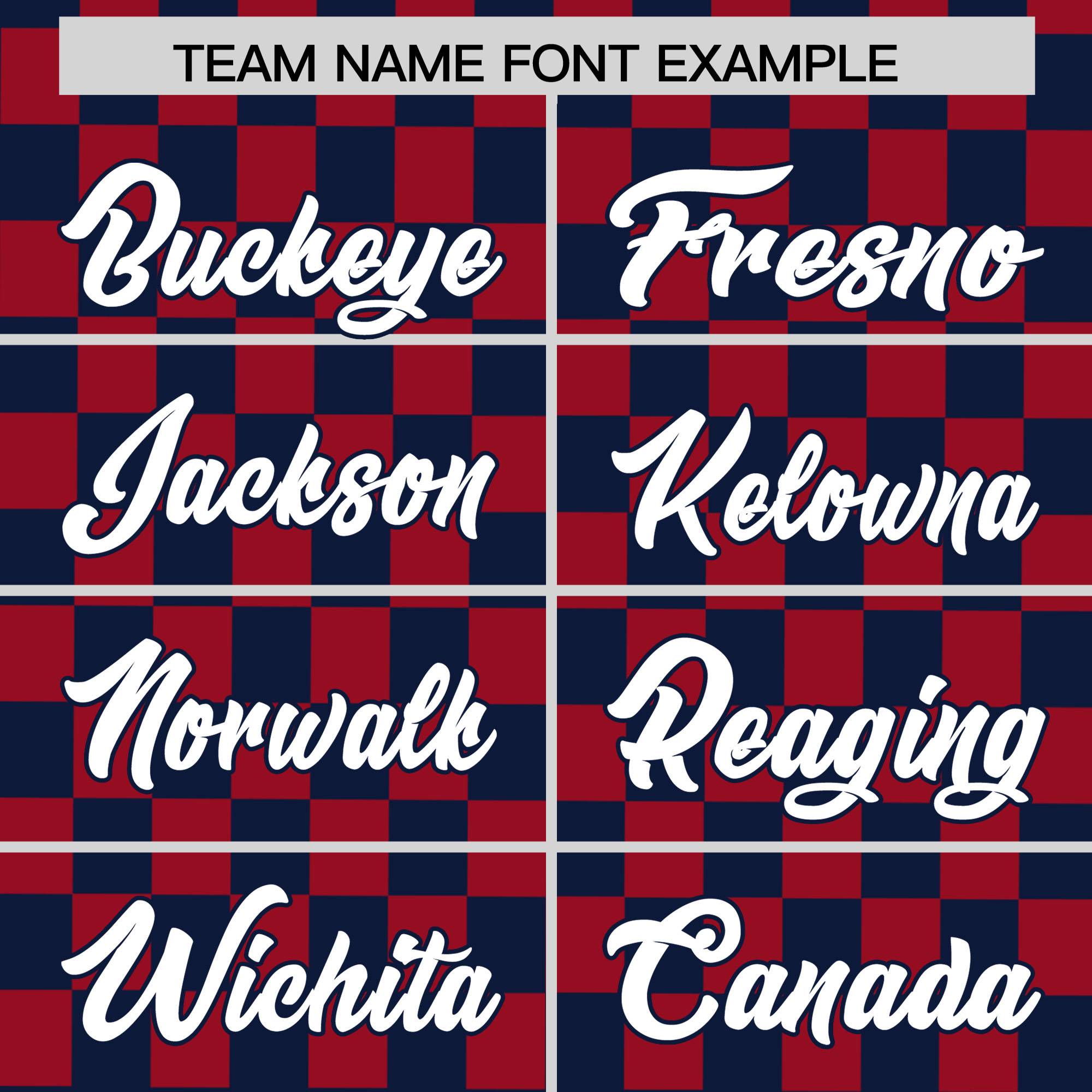 Custom Navy Red Personalized Plaid Fashion Design Authentic Baseball Jersey