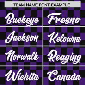 Custom Purple Black Personalized Plaid Fashion Design Authentic Baseball Jersey