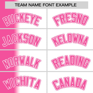 Custom White Pink Pinstripe Personalized Gradient Authentic Baseball Jersey