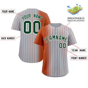 Custom Gray Texas Orange Pinstripe Personalized Gradient Authentic Baseball Jersey