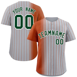 Custom Gray Texas Orange Pinstripe Personalized Gradient Authentic Baseball Jersey